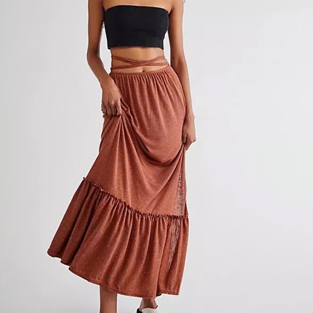 Free People Rust Halter Maxi Skirt Dress - Picture 2 of 9